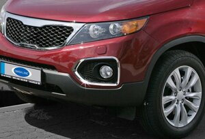 Окантовка протитуманок 2010-2013 (2 шт., нерж) для Kia Sorento XM рр