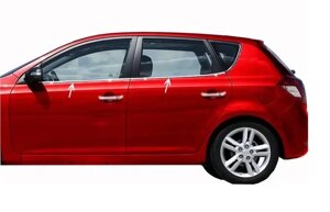 Окантовка вікон (4 шт., нерж.) для Kia Ceed 2007-2012 рр