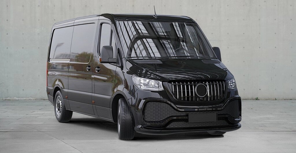 Передній бампер з решіткою ABS (під фарбування) для Mercedes Sprinter W907/W910 2018-2024 рр від компанії Digital Designs Ukraine - фото 1