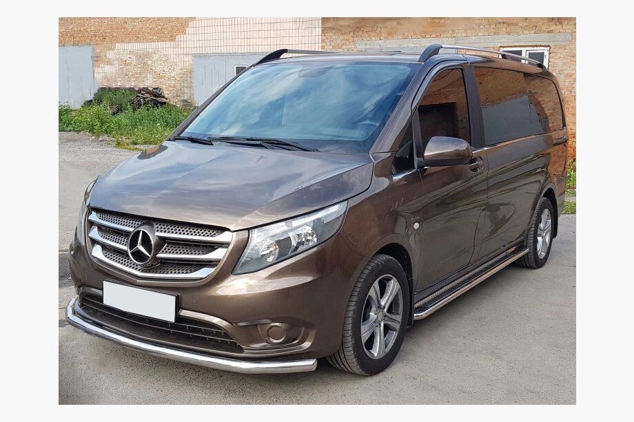 Передній захист ST008 (нерж.) для Mercedes Vito / V-class W447 2014-2024 рр від компанії Digital Designs Ukraine - фото 1