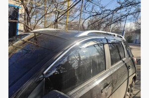 Вітровики з хромом (4 шт., Sunplex Chrome) для Nissan Qashqai 2010-2014рр