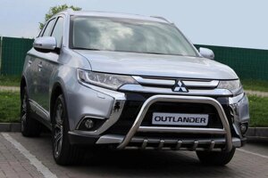 Кенгурятник WT003 (нерж.) для Mitsubishi Outlander 2012-2021 рр