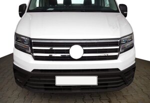 Накладки на решітку (4 шт, нерж) OmsaLine - Італійська нержавійка для Volkswagen Crafter 2017-2024 рр