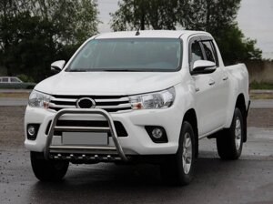 Передній захист QT008 (нерж) для Toyota Hilux 2015-2024 рр