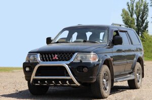 Кенгурятник WT003 (нерж) для Mitsubishi Pajero Sport 1996-2007