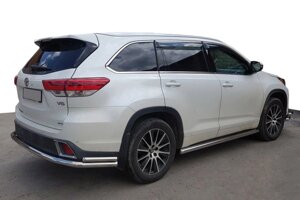 Задній захист AK005-2 (2 шт., нерж) для Toyota Highlander 2013-2019 рр