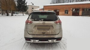 Задній захист NSXT. 13.6.B1-08 (2 шт., нерж) для Nissan X-trail T32 / Rogue 2014-2021 рр