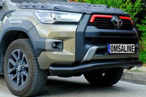 Передній захист Texas для 2020-2024 (76мм, чорний) для Toyota Hilux рр