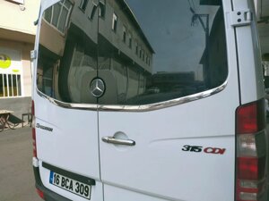 Кромка заднього скла Carmos (2 шт, нерж) для Mercedes Sprinter W906 2006-2018 рр