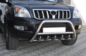 Кенгурятник низький WT003 (нерж) для Toyota Land Cruiser Prado 120