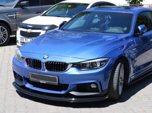 Накладка на передній бампер ЛИП (чорна) для BMW 4 серія F-32 2012-2024 рр