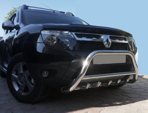 Кенгурятник без напису WT003 (нерж.) для Renault Duster 2008-2017 рр