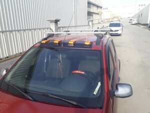 Козирьок лобовога скла (LED, чорний мат) для Renault Sandero 2007-2013 рр