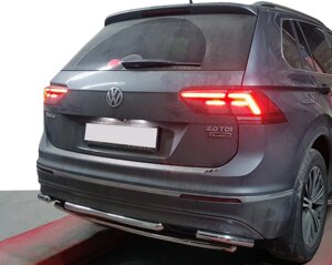 Задній захист AK001-2 (нерж) для Volkswagen Tiguan 2016-2024