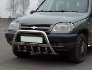 Кенгурятник WT004 (нерж) для Chevrolet Niva