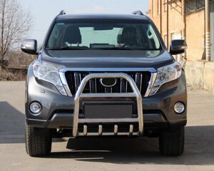 Кенгурятник QT007 (нерж) для Toyota Land Cruiser Prado 150