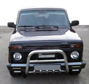 Кенгурятник QT006 (нерж.) для Lada Niva та Urban