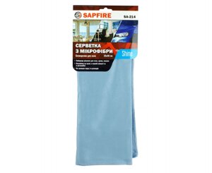 Серветки для скла 35х40 см блакитна SA-214 SAPFIRE Shine
