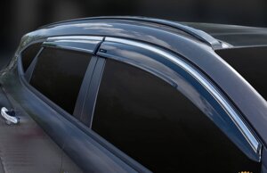 Вітровики з хромом (4 шт., Sunplex Chrome) для Hyundai Tucson TL 2016-2021рр