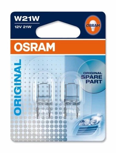 Вказівна лампа Osram 7505 W21W 12V 21W W3x16d (2 шт) від компанії Digital Designs Ukraine - фото 1