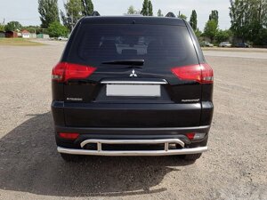 Задній захист AK002-2 (2 шт, нерж) для Mitsubishi Pajero Sport 2008-2015рр