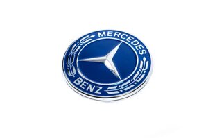 Заглушка замість емблеми на капот Mercedes (синя, 57мм) для Тюнінг Mercedes