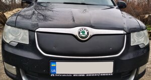 Зимова накладка на решітку (Верхня, 2008-2013) Глянцева для Skoda Superb рр