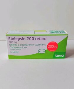 Finlepsin retard 200 мг на 50 таб. Фінлепсин Карбамазепін