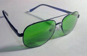 Глаукомні окуляри для зору із зеленими скляними лінзами сонцезахисні від ультрафіолету