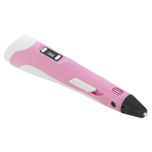 3D-ручка з LCD-дисплеєм 3DPen Hot Draw 3 Pink+Дісточка+Ножниці+Комплект екопластику для малювання 159 метрів