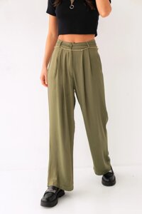 Cooloti атласні штани Flow - Khaki Color, 26p (є розміри)