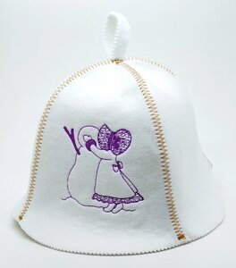 Банна шапка Luxyart "Дівчинка і сніговик", штучний повсть, біла (LA-72590)