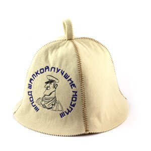 Банна шапка Luxyart "Під шапкою кращі мізки", штучне хутро, білий (LA-299)