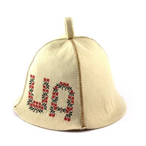 Банна шапка Luxyart "UA", штучне хутро, білий (LA-358)