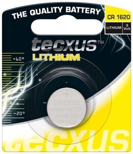 Батарейка Tecxus CR1620 75mAh x1шт Lithium 3V (75.02.3680)