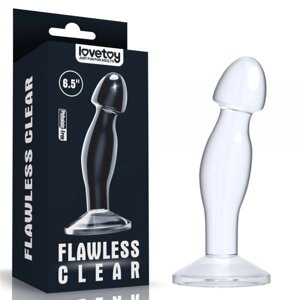 Бездоганний прозорий анальний стимулятор на присоску Lovetoy Flawless Clear Prostate Plug