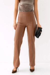 Eco -Leather Pants Classic Style TOP20TY - коричневий колір, S (є розміри)