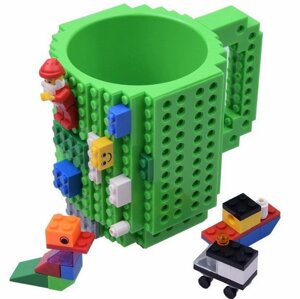 Чашка-конструктор SUNROZ в стилі "Lego" Зелений (SUN3779)