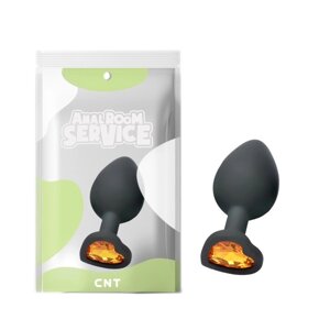 Чорна анальна пробка з діамантом Cnt Love Black Diamond Plug Medium