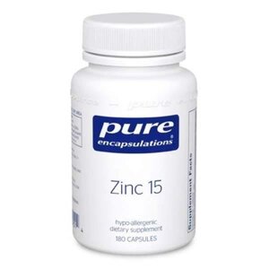 Цинк, Pure Encapsulations, Zinc, 15 мг, 180 капсул (21544)