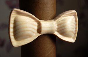 Дерев'яна метелик краватку 3D Альбинос - 4 ручної роботи, серія Зіррікот