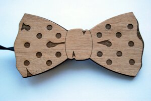 Дерев'яна метелик краватку горошок ручної роботи