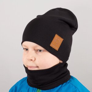 Дитяча шапка з хомутом КАНТА "Лапка" розмір 48-52 чорний (OC-870)
