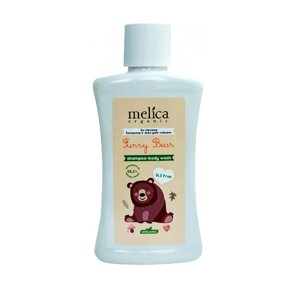 Дитячий засіб 2 в 1 шампунь і гель для душу від ведмедика Melica Organic 300 мл