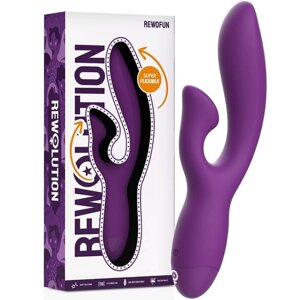 Подвійний вібратор фіолетовий Rewolution Rewofun Flexible Rabbit Vibrator