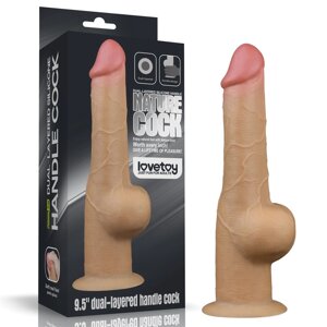 Двошаровий фаллоїмітатор Lovetoy Dual Layered Handle Cock 9.5