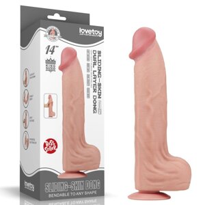 Фалоїмітатор зі знімною присоскою Lovetoy King Sized Sliding Skin Dual Layer Dong 14.0