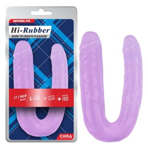 Фіолетовий подвійний фалоїмітатор для мастурбації 17.7 Inch Dildo Chisa