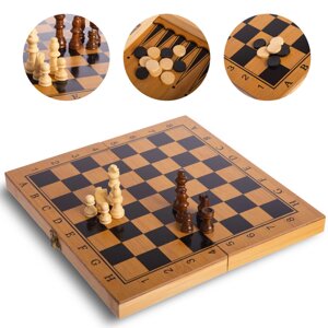 Ігровий набір BK Toys 3 в 1 шахи шашки та нарди дерев'яні (B3116T)