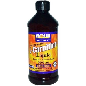 Карнитин NOW Foods L-Carnitine Liquid 3000 mg 473 ml /31 servings/ Citrus